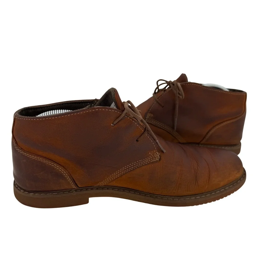 Timberland Larchmont Chukka Boots Brown Full Grain Leather Lace Up Mens 9.5